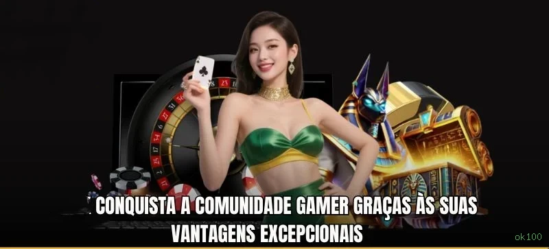 Imagem promocional da ok100 mostrando a plataforma e suas vantagens